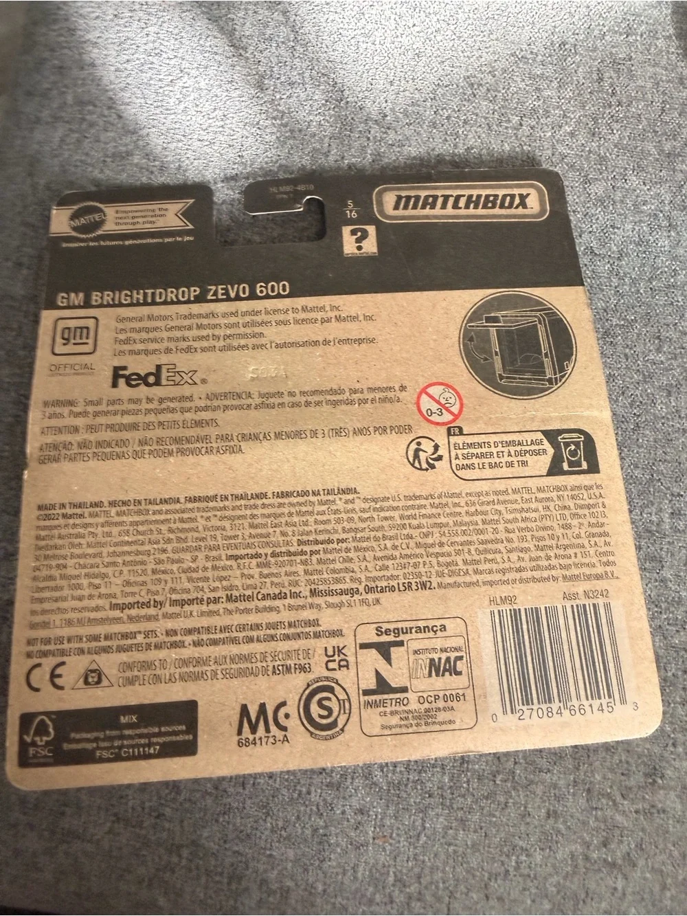 Matchbox Match FedEx White Electric Delivery Van Toy